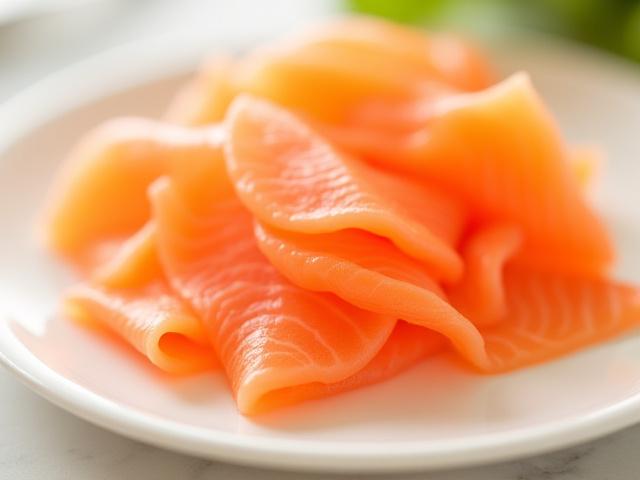 Artisan smoked salmon slices